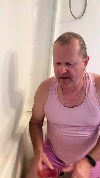 Sissy sucking a dildo with sloppy spit and ass to mouth thumbnail