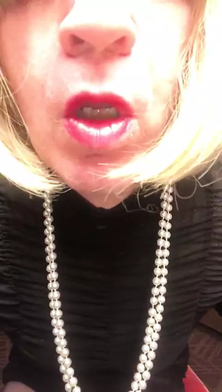 Hot blonde Tgirl Jerks &amp; Tastes Her Cumshot