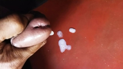 Drying my balls of cum, intense masturbation, nice big cock