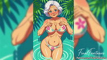 Flirty Animated Grandma in Bikini