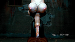 Pretty beauty is hung up and deepthroat...