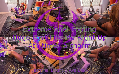 Jasmine_dlight &amp; Ava Black - Extreme Anal Footing Huge Foot Fills Me up 4th Times a Charm