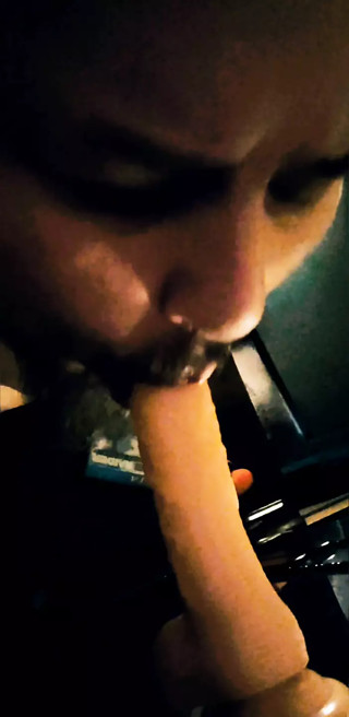 Sucking my dildo