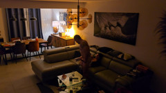 Caught in the living room when he came home from work