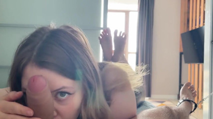 Dominatrix Makes Him Beg: Lost Bet Handjob, Blowjob & Grind