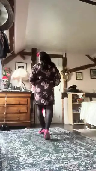 In nightie and undressed