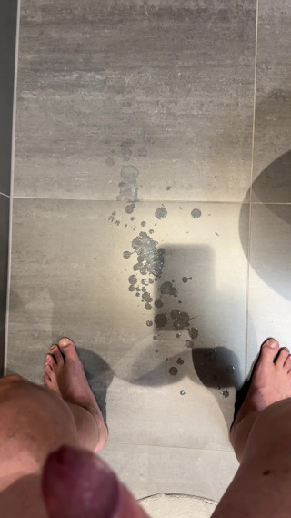 Jerking my hard cock until i cum so much on the floor