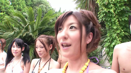 JAPANESE SLUT ENJOYS A FUCK AFTER SUCKING COCK NEAR THE POOL