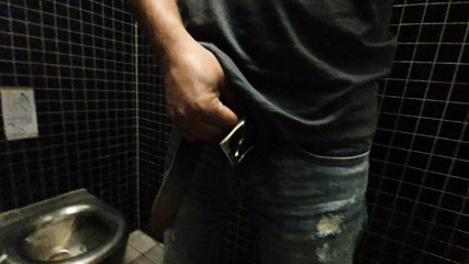 Public toilete in Germany jerkoff with cumshot
