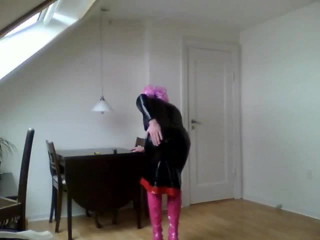Latex and leather crossdresser 8
