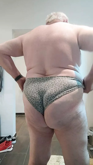 Posing in sexy leopard slip thumbnail