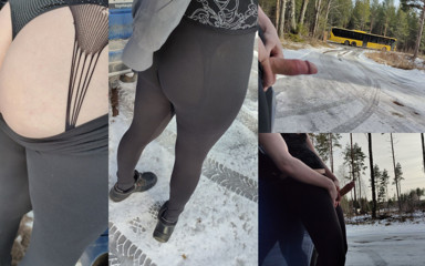 Risky Flashing Fantasy Adventure Jerking and Cumshot Outdoor