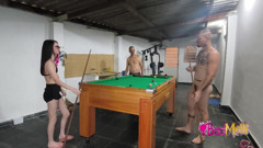 Playing Naked Pool with My Boyfriend and My Father-in-law