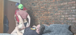 Fucking husband and friend in threesome