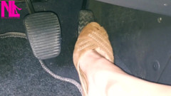 Revving and Driving in Light Brown Peeptoe Sandals