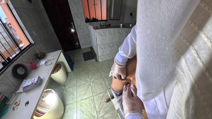 The doctor knows exactly how to finger an asshole during the anal exam.