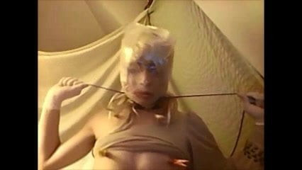 Sissy bimbo in breath control play