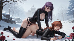 Snowy Rose & Cum-splattered Surrender: MILF's Dildo Feast in Winter