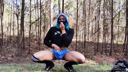 femboy Mika bounce slutty ass on public trails