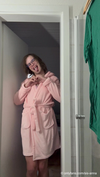 Sissygirl Anna taking a Shower with her Dildo - Amateur Femboy Anal n Blow Porn thumbnail