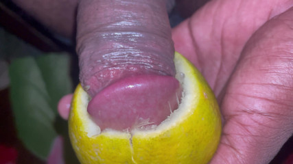 Indian Desi Boy Cock Fuck With Orange.