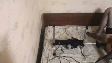 Sissy anal fucking machine jerk off