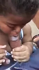 Ebony Midget with Big ass and tits riding and sucking bbc