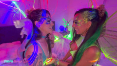 Sasha Tatcha And Tiny Rhea Flutter Into Brian's Room For Rave Sex!