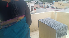 Neighbour married women showing structure in stairs