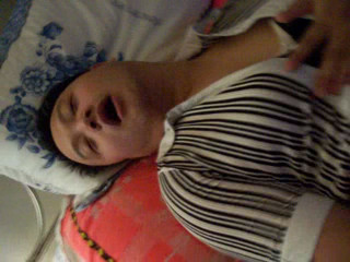 Dirty sissy crossdress slut man whore squirming crazy masturbation orgasm while wearing girlfriend's bra shirt and sweater thumbnail