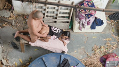 Hot sex in the backyard with old broach