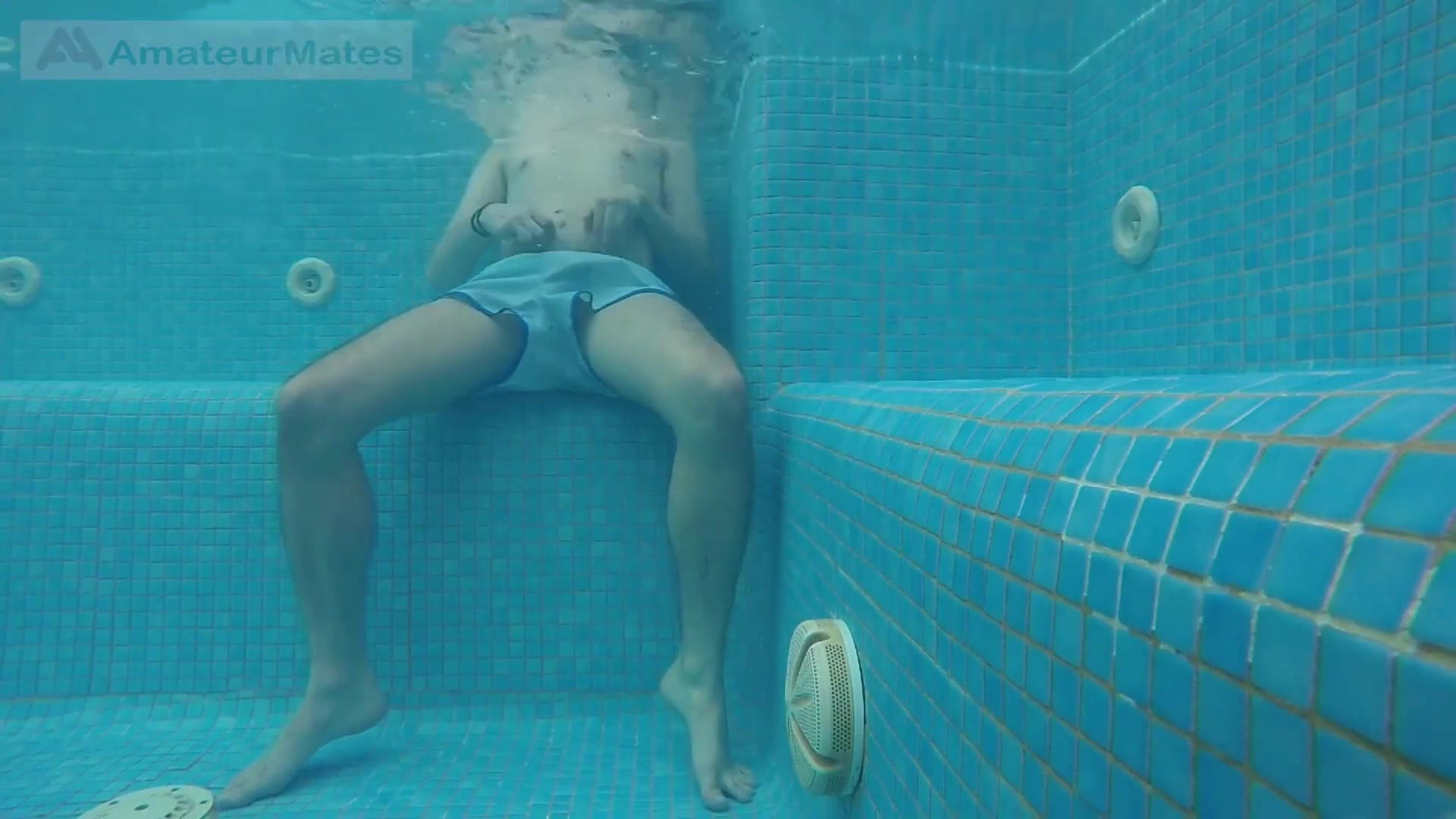 Amateur Pale Skin Redhead Guy with Hot Smooth Bum Caught Soft Playing (handjob, Footjob, Quick Blowjob, Ass Playing) Underwater