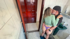 A relative rubs against his step-niece in the bathroom.