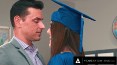 MODERN-DAY SINS - Teen Babe Swallows DILF's Cum At Graduation
