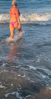 Try Not to Wet My Hair While Play with the Waves