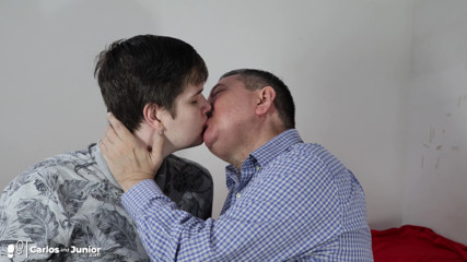 Dad and His Boy Kissing