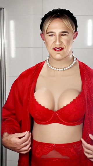 Sissy in Red Lingerie