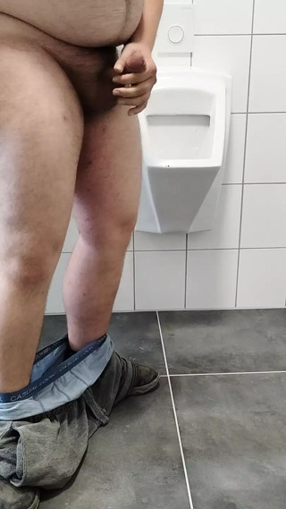 Cum in office toilet