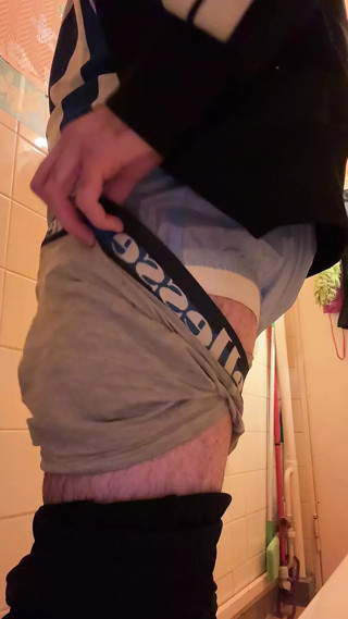 Diaper boy shows his diaper at boyfriend's house