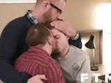 Transcest Tom Bentley spitroasts FTM stepbro with stepdad