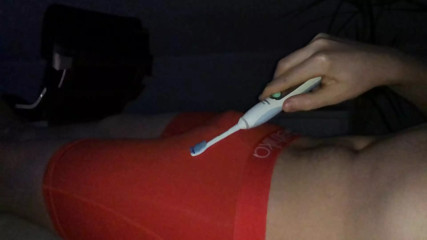 another toothbrush cumshot