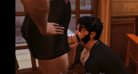 Hairy manly boss suffers his punishment.