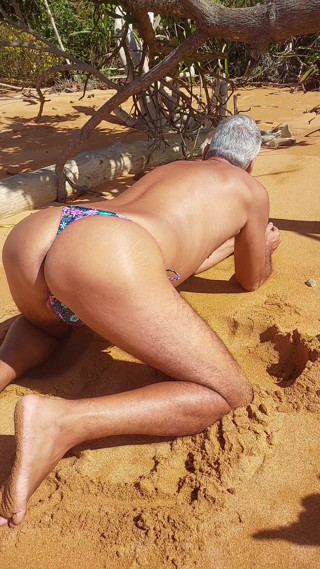 Ladysilva in Bikini on Public Beach Showing off Her Hot Ass thumbnail