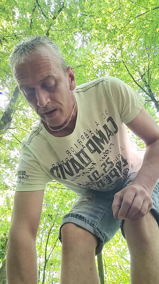 Naked in the woods