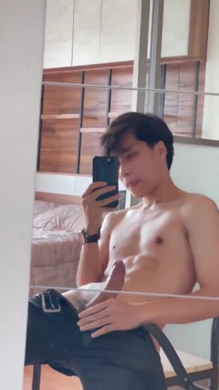 handsome thai boy filming jerking his nice cock (45'')
