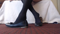 Stockings ballet flats shoeplay dipping