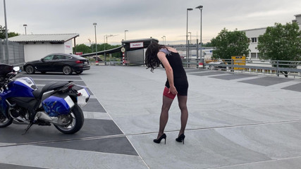 naugthy walk on the parking deck