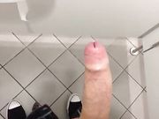 Cock jerked off in public toilet