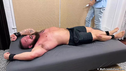 Bearded Hunk Scott Holliday Bounded While Being Tickles