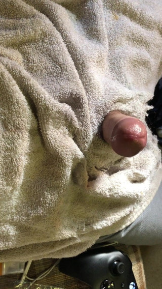 Small cock cums from one finger. Ruined orgasm